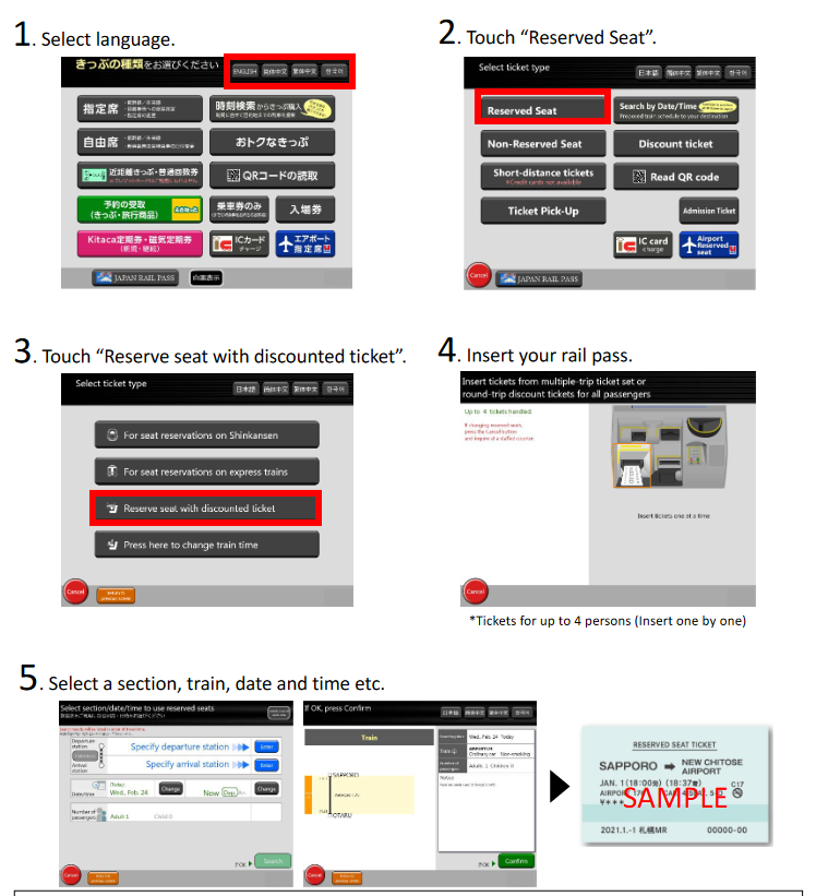 Hokkaido Rail Pass Reserving Tickets