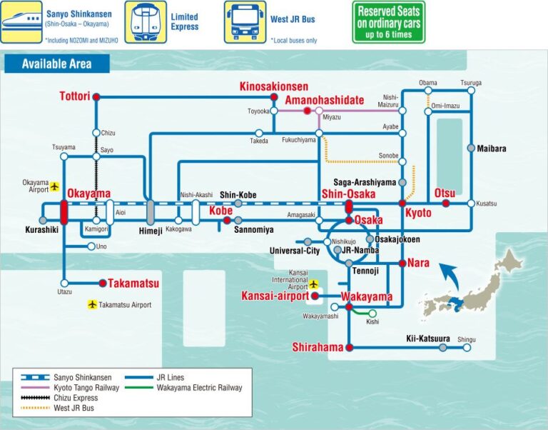 Kansai Wide Area Pass Map
