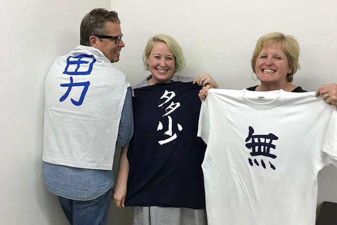 Calligraphy and Make Your Own Kanji T-Shirt in Kyoto - Hands-on Calligraphy Experience