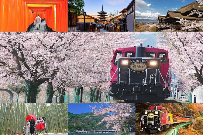 Sagano Romantic Train & Arashiyama, Kiyomizudera, Fushimi Inari Taisha Day Tour - Tour Highlights