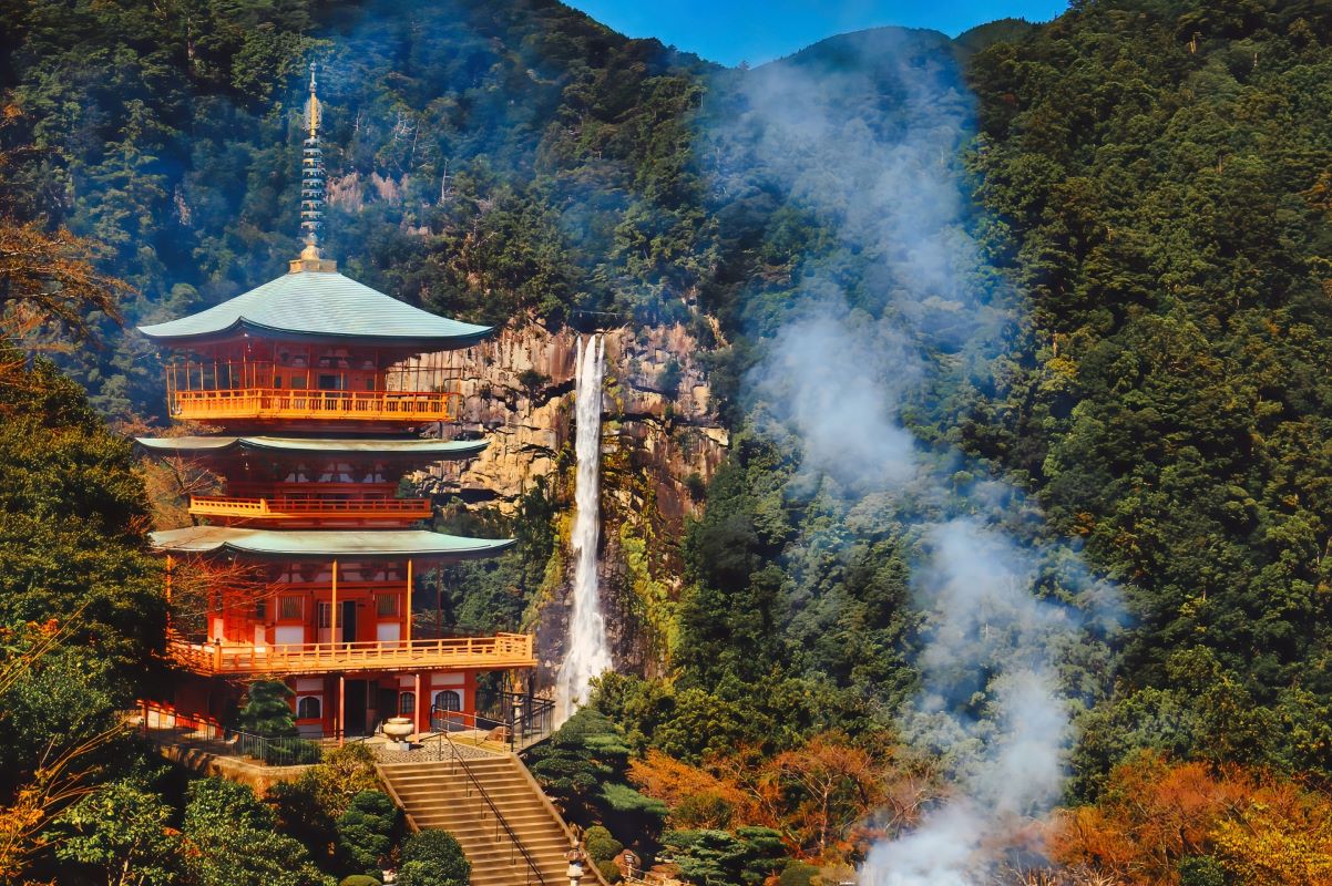 Nachi Falls And Mie Tower Mt Nachi Mie