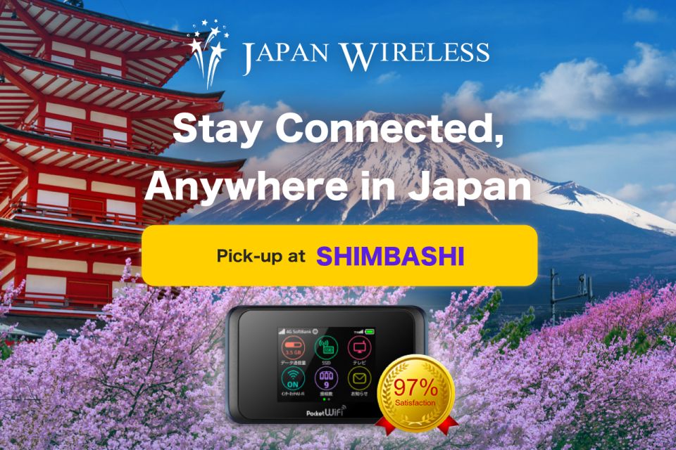 Japan: Unlimited 4G Pocket Wi-Fi (Shinbashi Pick-Up) - Package Inclusions: Power Bank and Self-Return Envelope
